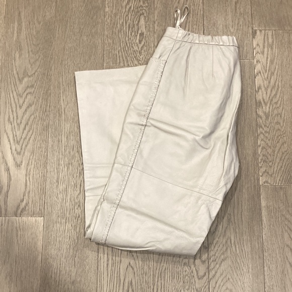 Dove Grey Vintage Leather Pants - Guillaume - Picture 9 of 10